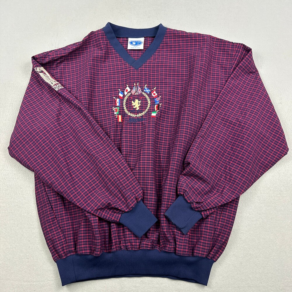 Vintage Starbus Jacket Men Extra Large Red Lake Nona Golf Pullover Windshirt XL